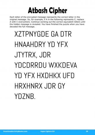 Atbash Cipher #28 in Super Ciphers 123