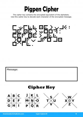Pigpen Cipher #15 in Super Ciphers 15