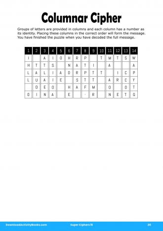 Columnar Cipher #20 in Super Ciphers 15