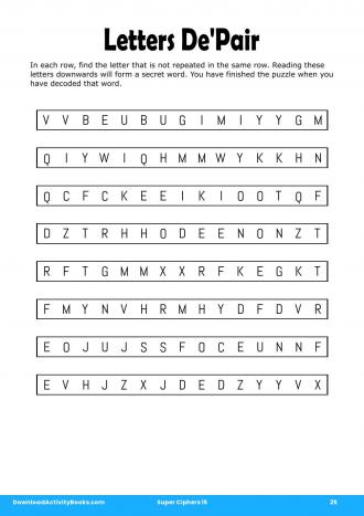 Letters De'Pair in Super Ciphers 15