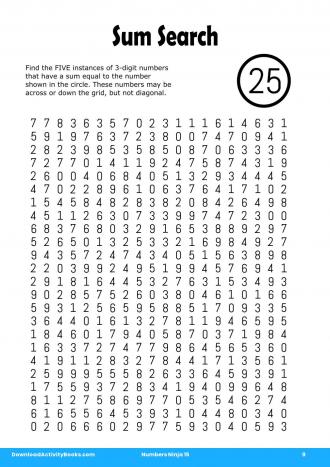 Sum Search #9 in Numbers Ninja 15