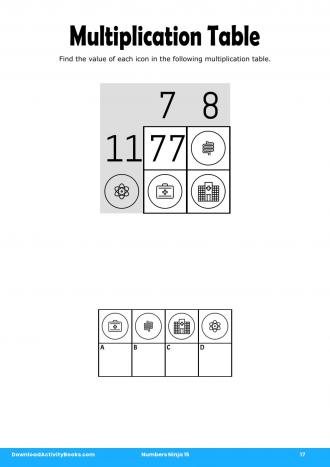 Multiplication Table #17 in Numbers Ninja 15