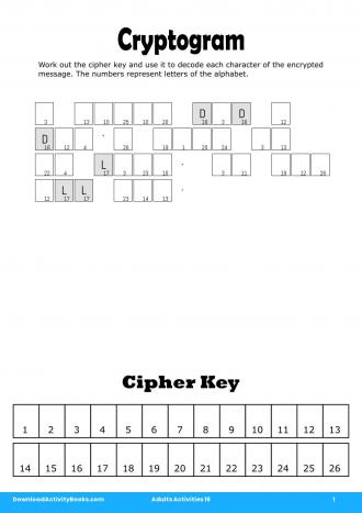 Cryptogram in Adults Activities 16