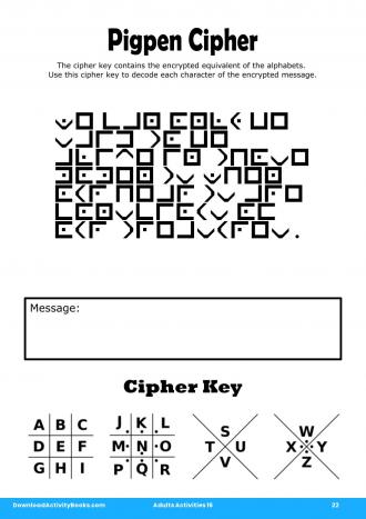 Pigpen Cipher #22 in Adults Activities 16