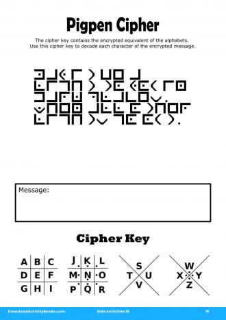 Pigpen Cipher #15 in Kids Activities 16