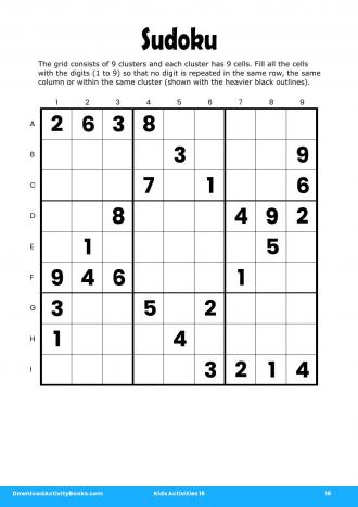 Sudoku #16 in Kids Activities 16