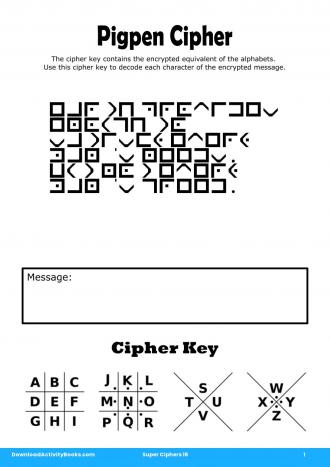 Pigpen Cipher #1 in Super Ciphers 16