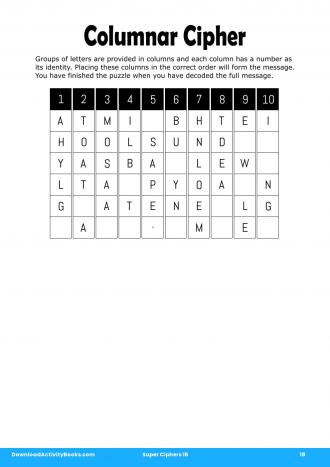 Columnar Cipher #18 in Super Ciphers 16