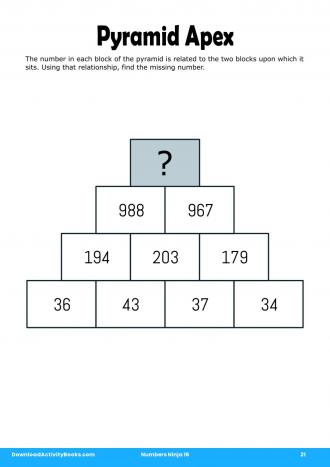 Pyramid Apex #21 in Numbers Ninja 16