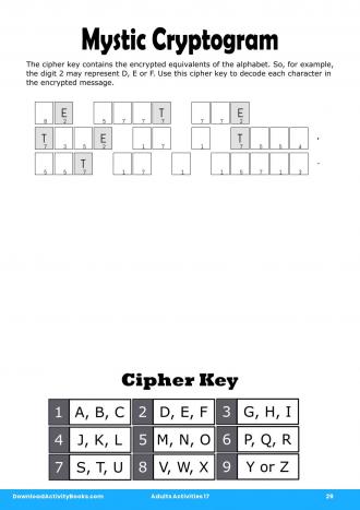 Mystic Cryptogram in Adults Activities 17