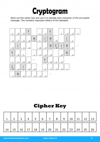 Cryptogram #13 in Super Ciphers 17