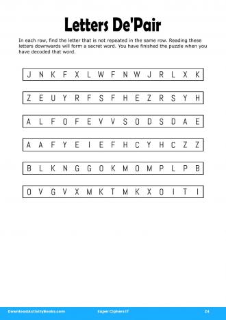 Letters De'Pair in Super Ciphers 17
