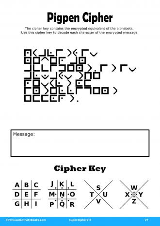 Pigpen Cipher #27 in Super Ciphers 17