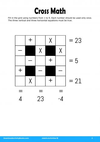 Cross Math #2 in Adults Activities 18