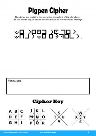 Pigpen Cipher #5 in Adults Activities 18