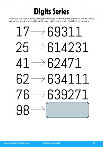 Digits Series in Adults Activities 18