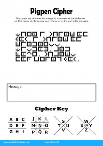 Pigpen Cipher #1 in Super Ciphers 18