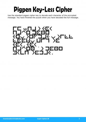Pigpen Cipher #3 in Super Ciphers 18
