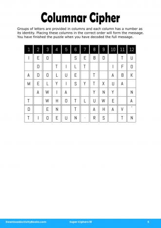 Columnar Cipher #5 in Super Ciphers 18