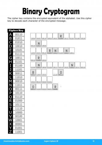 Binary Cryptogram in Super Ciphers 18