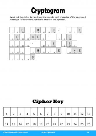 Cryptogram in Super Ciphers 18