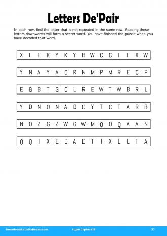 Letters De'Pair in Super Ciphers 18