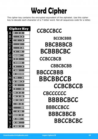 Word Cipher in Super Ciphers 18