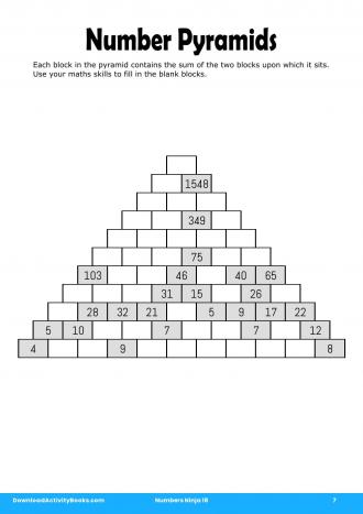 Number Pyramids #7 in Numbers Ninja 18