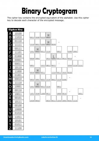 Binary Cryptogram #14 in Adults Activities 19