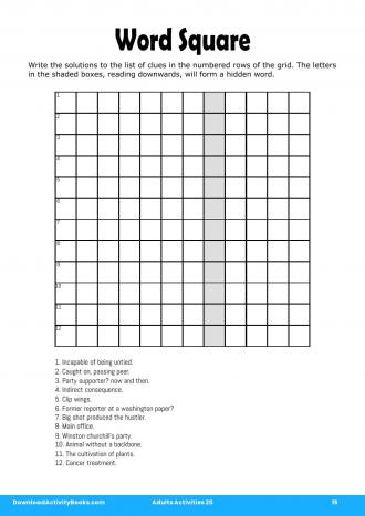 Word Square in Adults Activities 20