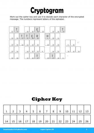 Cryptogram #2 in Super Ciphers 20