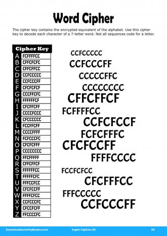 Word Cipher #20 in Super Ciphers 20