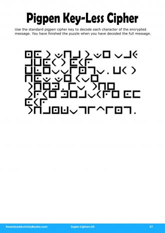 Pigpen Cipher #27 in Super Ciphers 20