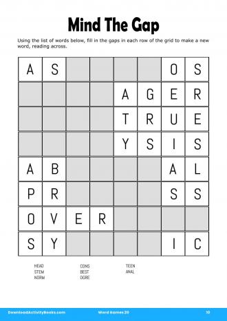Mind The Gap in Word Games 20