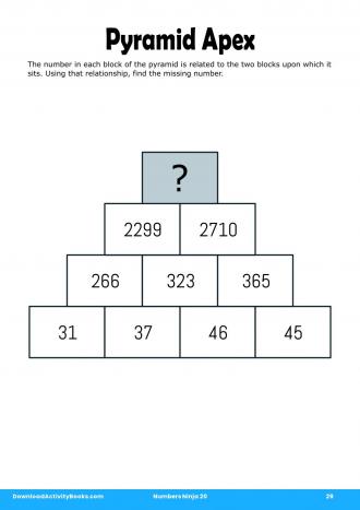 Pyramid Apex #29 in Numbers Ninja 20