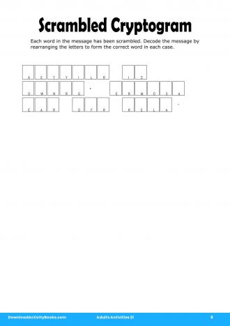 Scrambled Cryptogram #8 in Adults Activities 21