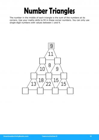 Number Triangles #12 in Teens Activities 21