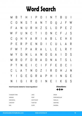 Word Search #12 in Kids Activities 21
