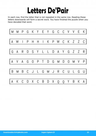Letters De'Pair in Super Ciphers 21