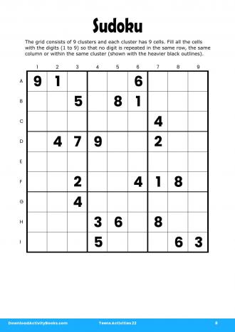 Sudoku #8 in Teens Activities 22