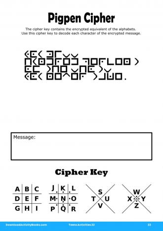 Pigpen Cipher in Teens Activities 22