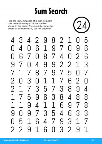 Sum Search #26 in Kids Activities 22