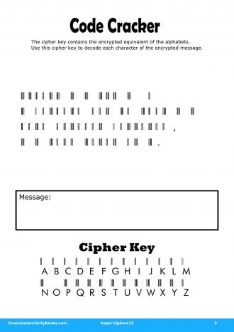 Code Cracker #3 in Super Ciphers 22