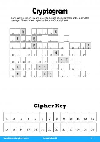 Cryptogram #14 in Super Ciphers 22