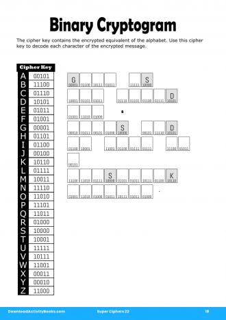 Binary Cryptogram in Super Ciphers 22