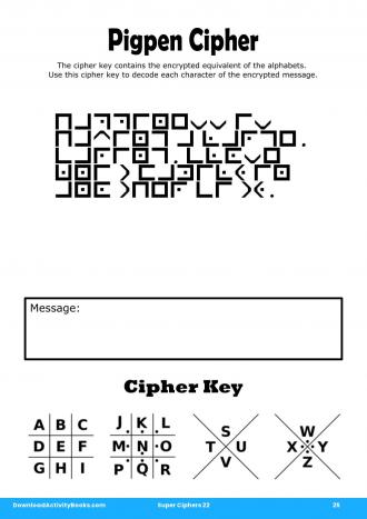Pigpen Cipher #25 in Super Ciphers 22