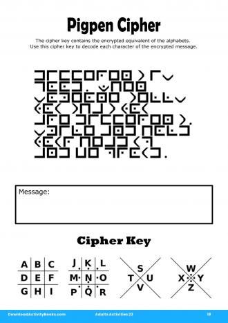 Pigpen Cipher #18 in Adults Activities 23
