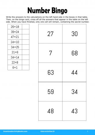 Number Bingo in Kids Activities 23