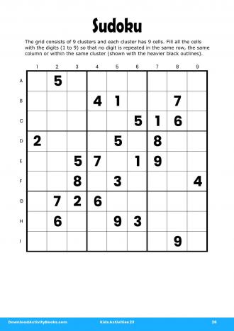 Sudoku #26 in Kids Activities 23