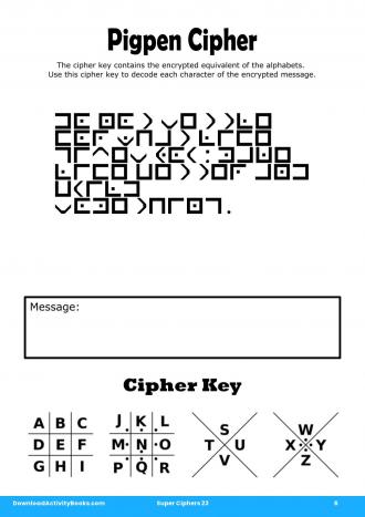 Pigpen Cipher #6 in Super Ciphers 23